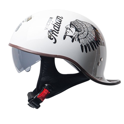 Lightest Motorcycle Half Helmet Motorbike Bean Scooter Bike Helmet+Sun Visor DOT - Picture 12 of 37