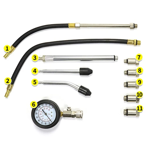 11PCS Petrol Engine-Compression Tester Kit Fuel Cylinder Pressure Gauge Tool Set - Picture 4 of 11