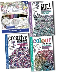 Image Is Loading Art Therapy Anti Stress Adult Colouring 3 Books