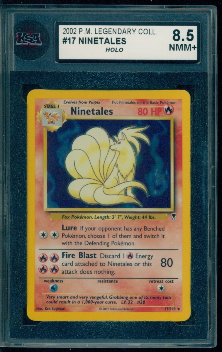2002 Pokemon Legendary collection #17 Ninetales Holo KSA 8.5 NMM+