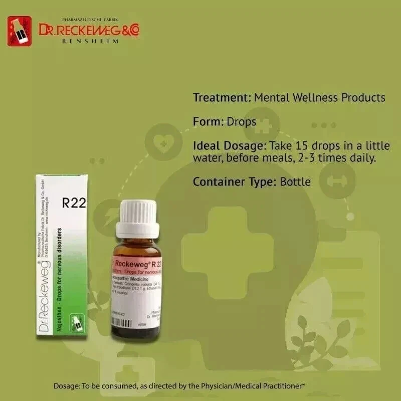 🌿 Dr. Reckeweg R22 Homeopathic Drops 22ml Support for Nervous Disorde 3 Bottle - Image 3 of 4
