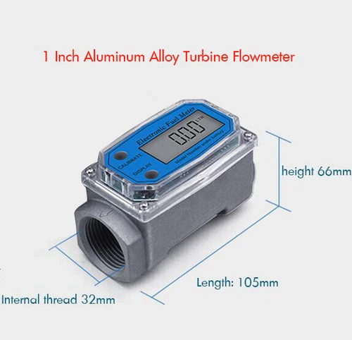 1 Inch Turbine Water Flowmeter Diesel Gasoline Water Flow Meter Thread Fuel - Picture 2 of 3