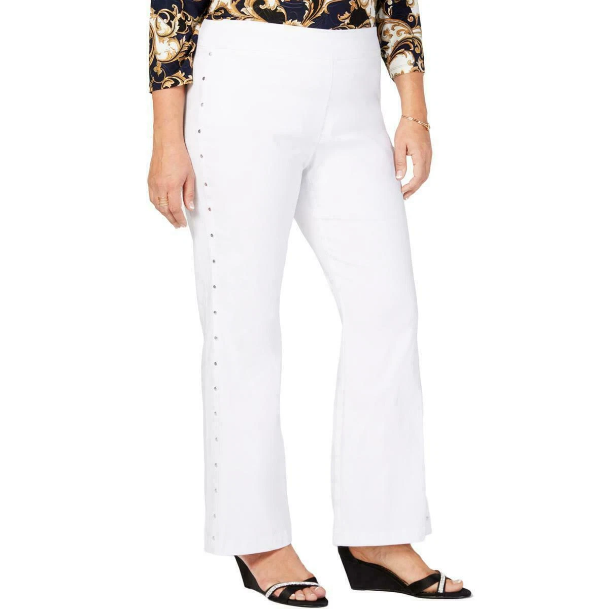 Jm collection studded pull on pants cheap
