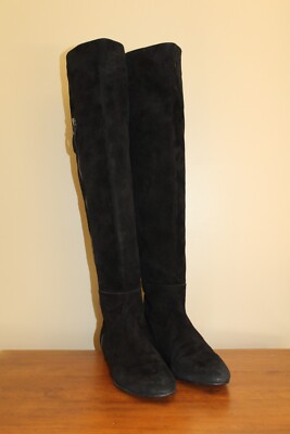 STUART WEITZMAN Black Suede Over The Knee Boots Sz 7.5 M