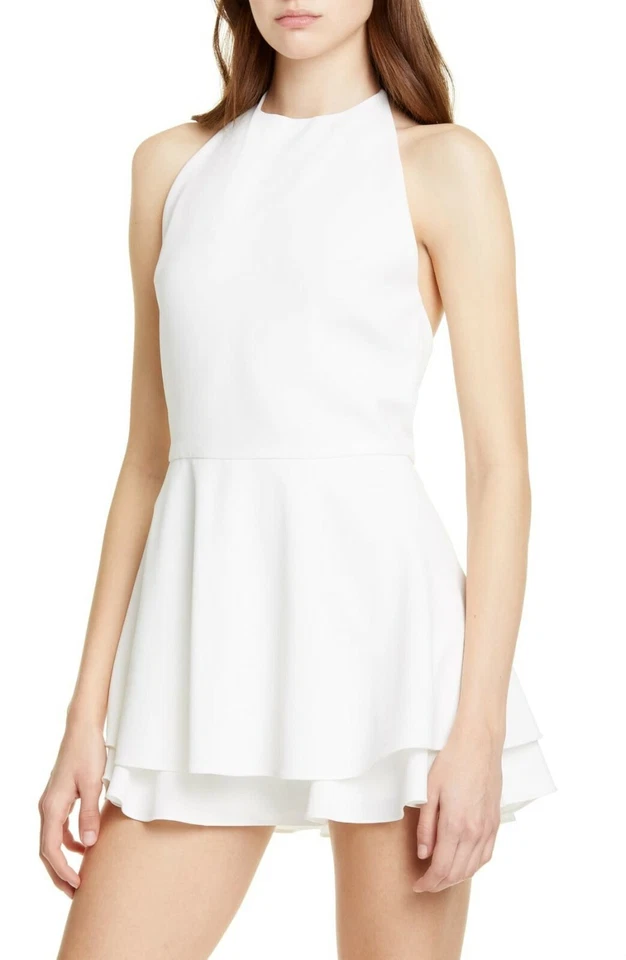 Комбинезон Alice + Olivia Off White Sicily с бретелью через шею размер 10 285 долл. США - Изображение 4 из 4