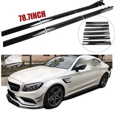 For Mercedes-Benz 78.7"2m Side Skirt Extension Splitter Spoiler Lip Glossy Black