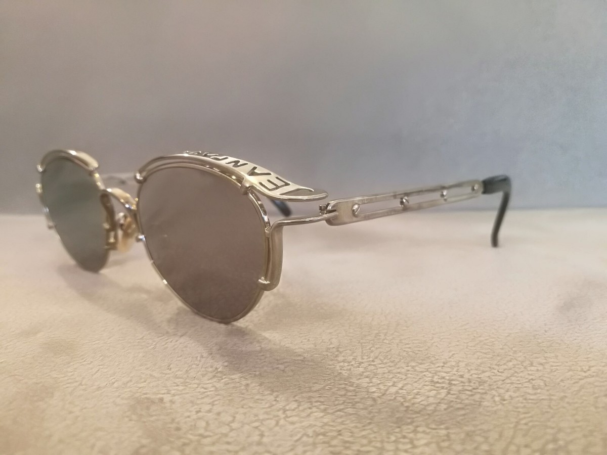 Lunettes De Soleil Vintage Jean Paul Gaultier JPG 56-5102 - Argent Miroir, Cat Eye, Japon