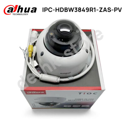 Dahua 4K 8MP 5xZoom Dome IP Camera 2-way Audio TiOC3.0 PoE IPC-HDBW3849R1-ZAS-PV