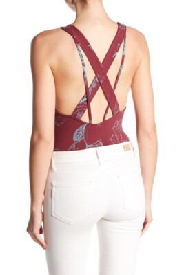 【Free People】クラブボディスーツのカウル Free People Womens Something Pretty OB646295 Bodysuit Wine
