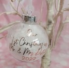 Personalisierte Feder Unsere 1. Weihnachten Als Mr & Mrs Kugel Baumschmuck 