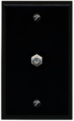 RiteAV 1 Port Coax Cable TV F-Type Wall Plate Flat Black