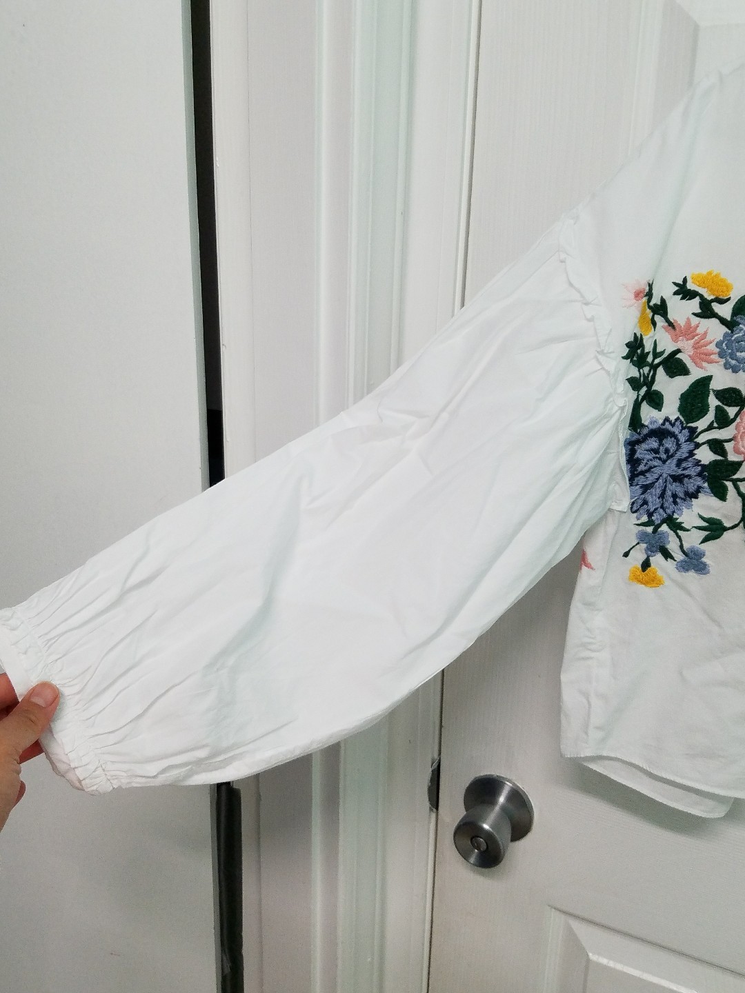 ZARA WHITE FLORAL EMBROIDERED SHIRT TOP BLOUSE 0881/012_XS S M NWT eBay