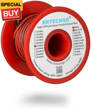 22 Gauge Flexible 2 Conductor Parallel Silicone Wire Spool Red Black High Resist