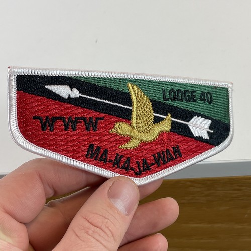 Boy Scout OA flap patch Ma-Ka-Ja-Wan Lodge 40 Rare Beautiful Green Black Red - Picture 14 of 14