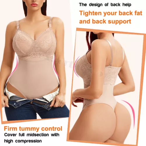 Seamless Bodysuit for Women Tummy Control Shapewear Sculpting Thong Body Shaper - Picture 11 of 62