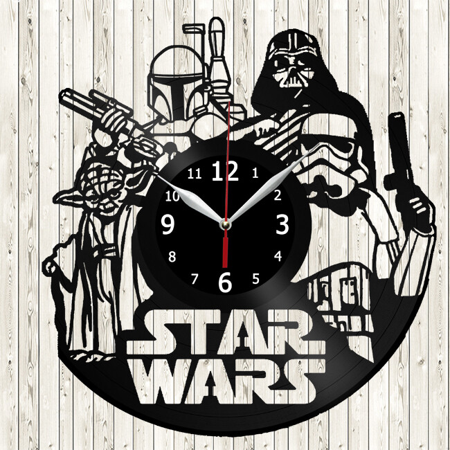 Stormtroopers Star Vinyl Record Wall Clock Wars Decor Darth Vader