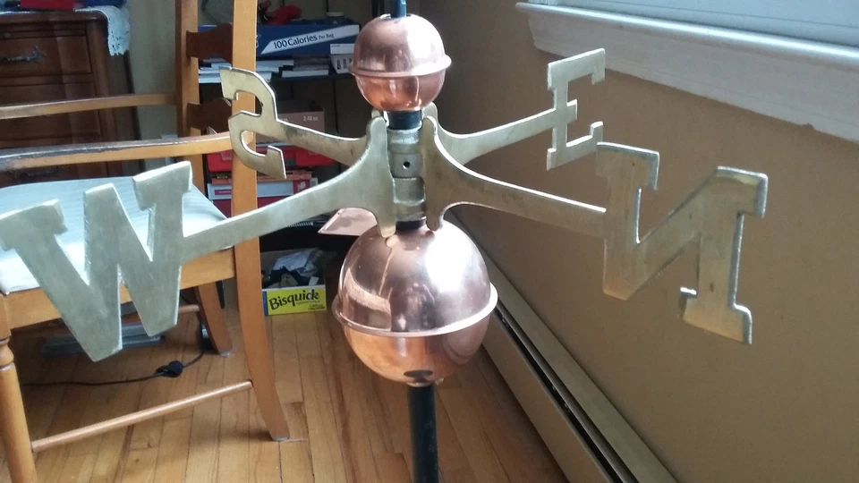 Good Directions Weathervane Set-up Polished Copper Balls Directionals - Image 3 of 4