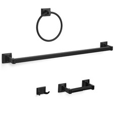 Eclipse Black Bathroom Hardware 4 Piece Set: MBA2200-4