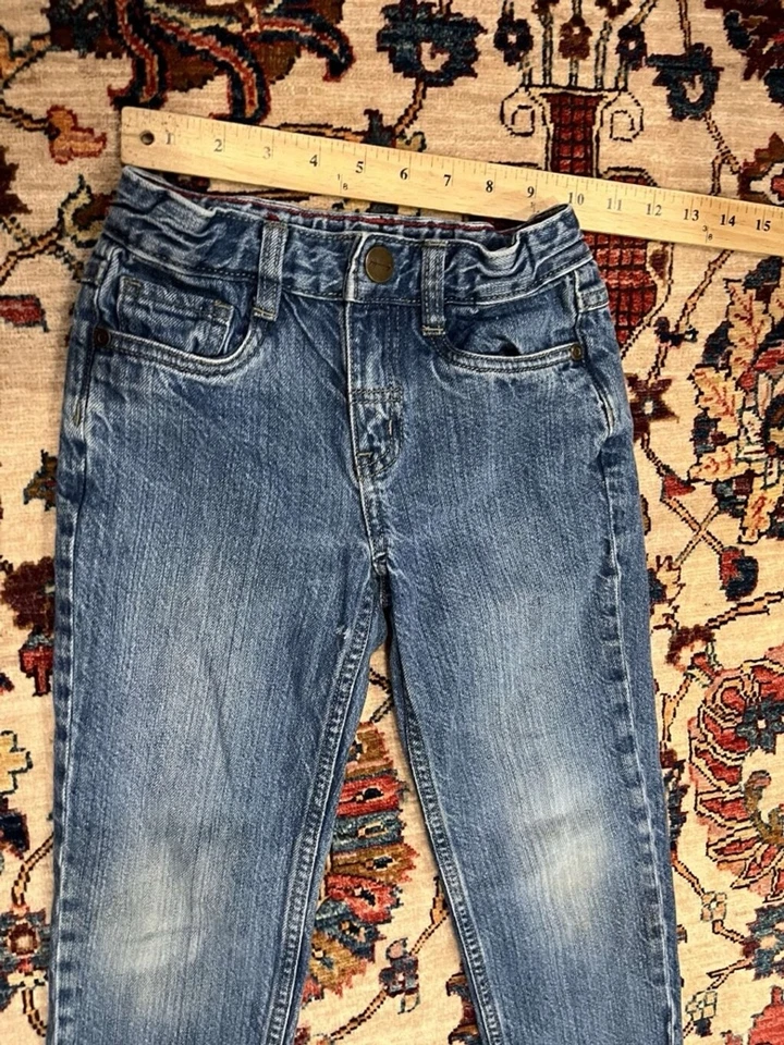 Pantalones de mezclilla de algodón azul Hanna Andersson para niños pequeños talla 6-7 Foto 4 de 4