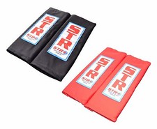 STR 75mm Harness Seat Belt Shoulder Pads Race Rally - Pair BLACK or RED