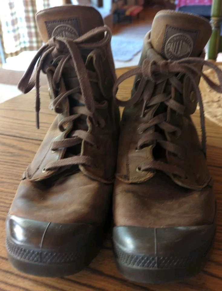 Botas de combate al tobillo de cuero paladio para hombre talla 11 marrón  Foto 2 de 4