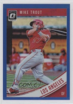 2018 Donruss Optic Variation Blue Prizm Mike Trout (Swing Follow Through) 17fl