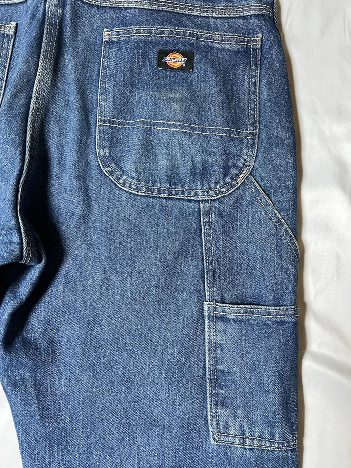 Мужские джинсы Dickies 36x30 расслабленные плотник широкие штанины джинсовая ткань универсальные петлевые карманы - Изображение 4 из 4