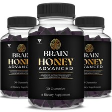3 Pack Brain Honey Advanced With Manuka Honey, Brain Honey Gummy 90 Gummies