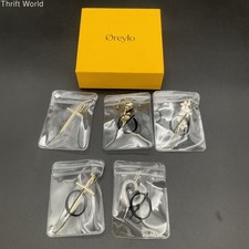 Oreylo Helix Hook Earrings Lot of 5 Heart Cross Rose Flower Gold Tone