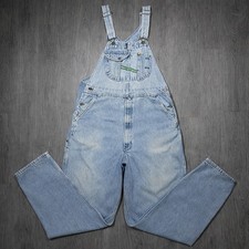 Vintage Key Imperial Denim Bib Overalls Light Wash Workwear Carpenter Jeans USA