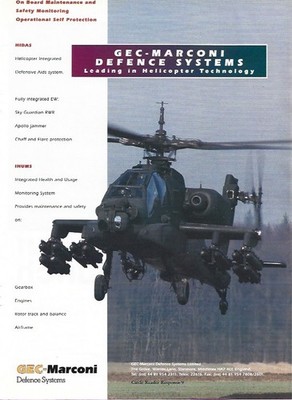 GEC Marconi Space and Defence Systems 1994 Print Ad Helicopter Technology