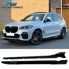 Fits 19-25 BMW G05 X5 M Sport PP Left Right Side Skirt Extensions - Gloss Black