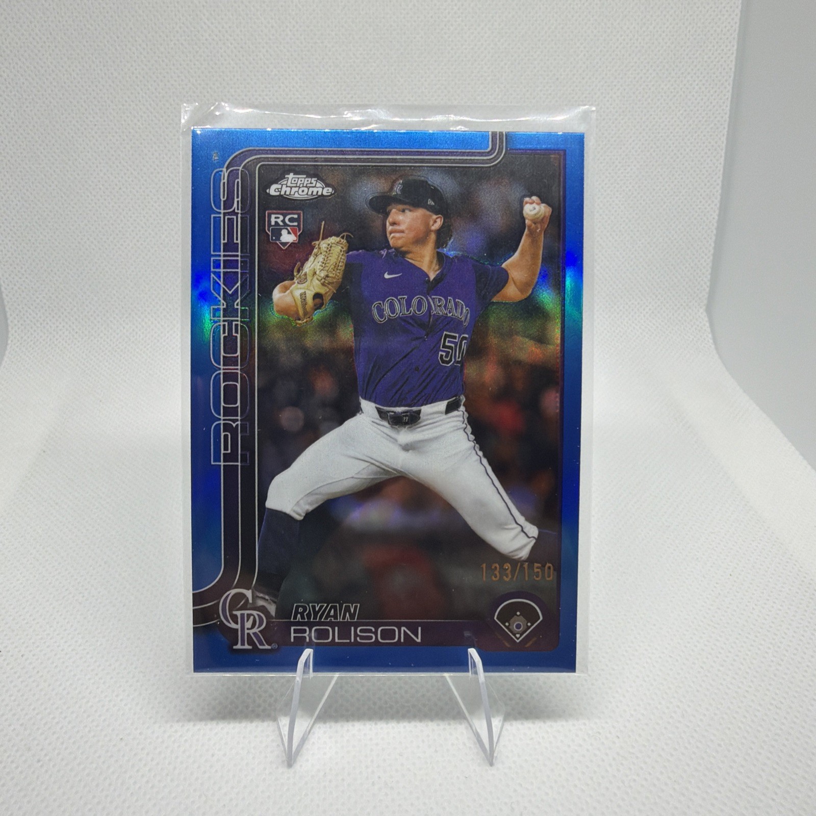 2025 Topps Update Chrome Ryan Rolison RC Blue Refractor 059/150 #USC123 Rockies