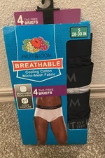 Fruit of the Loom Men's 4 Tag Free Briefs Small 28-30" Black Gray 