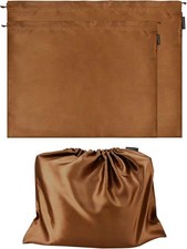 2 Pack Dust Bags for Handbags Silk Cover Bag Purses Brown