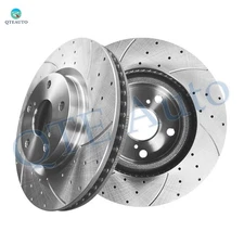 Front 296mm Drilled Slotted Disc Brake Rotors For 2007-2011 Toyota Camry