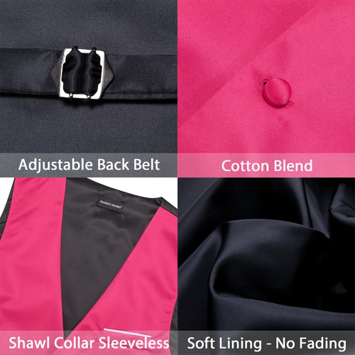 Men's Tuxedo Vest & Bowtie/Necktie Set, Classic Formal Waistcoat Paisley Floral - Picture 50 of 224