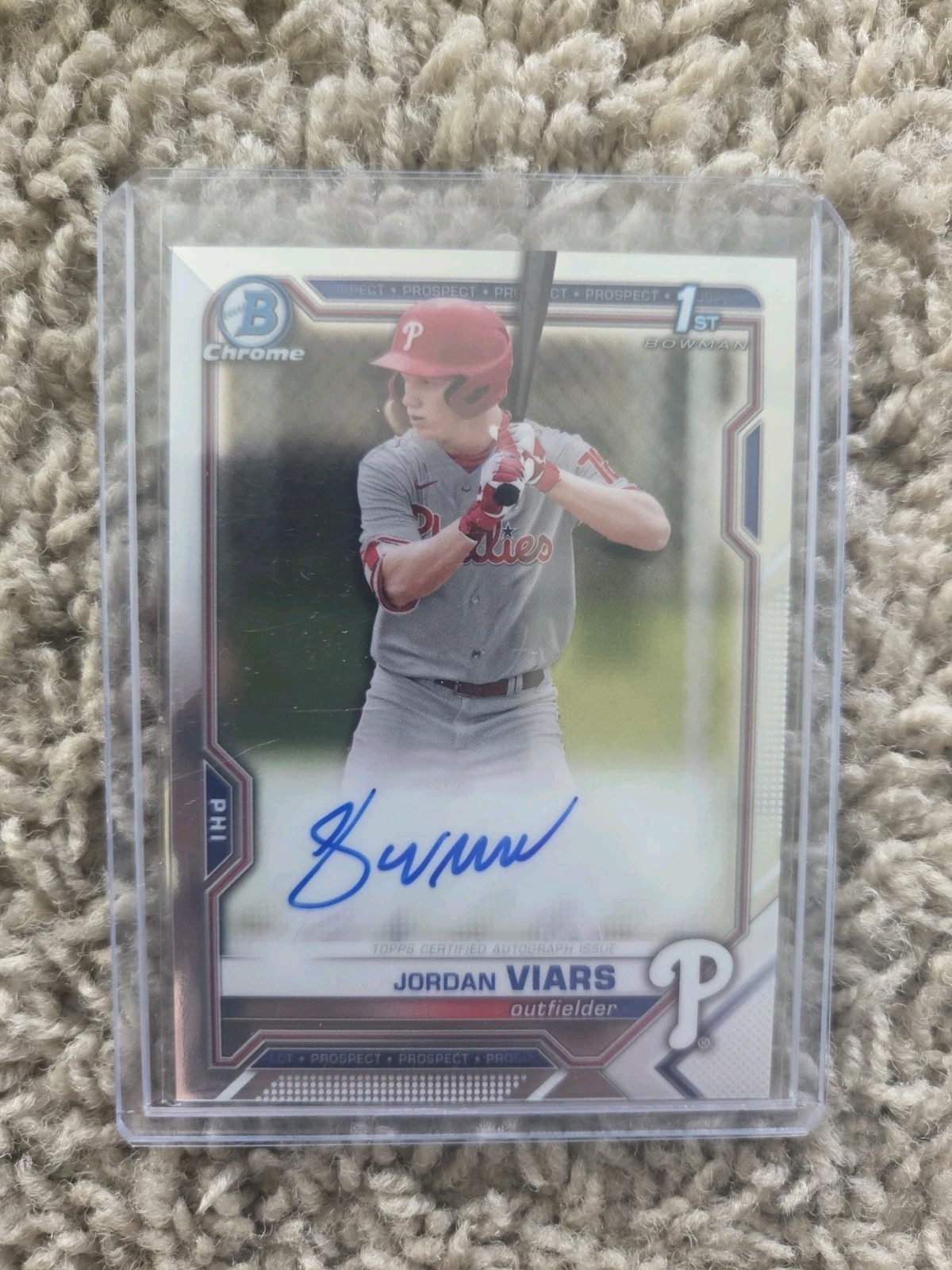 Jordan Viars 2021 1st Bowman Draft Chrome Auto #CDA-JV Phillies Rookie