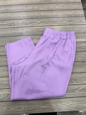 Roamans Soft Lavender Plus Size Elastic Waist Casual Lounge Pants 3X
