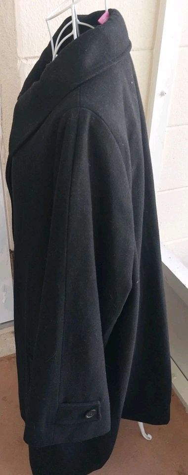WOMAN WITHIN WOMENS BLACK WOOL BLEND COAT SIZE 24W - Image 4 of 4