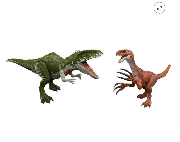 Mattel Jurassic World acción de ataque Giganotosaurus & Therizinosaurus