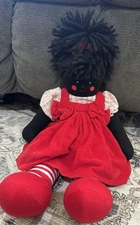 Beautiful Kate Finn Black Rag Doll Red Corduroy Dress, Australia Co. Perfect Con