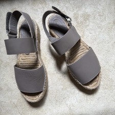 Vince Gray Espadrille Platform Sandals, Size 6 M