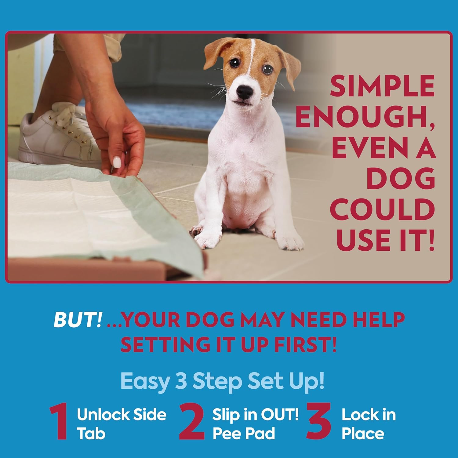 OUT! Petcare Pee Pad Holder Tray, Puppy Pads, Dog Pee Pad Tray, Puppy Essentials thumbnail 3