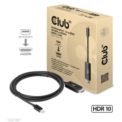 Club3D Kabel   MiniDP 1.4 > HDMI           1,8m 8K60Hz St/St retail
