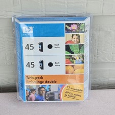 HP 45 Black Ink Twin Value Pack Cartridges C6642BN Genuine OEM Sealed Dated 2007