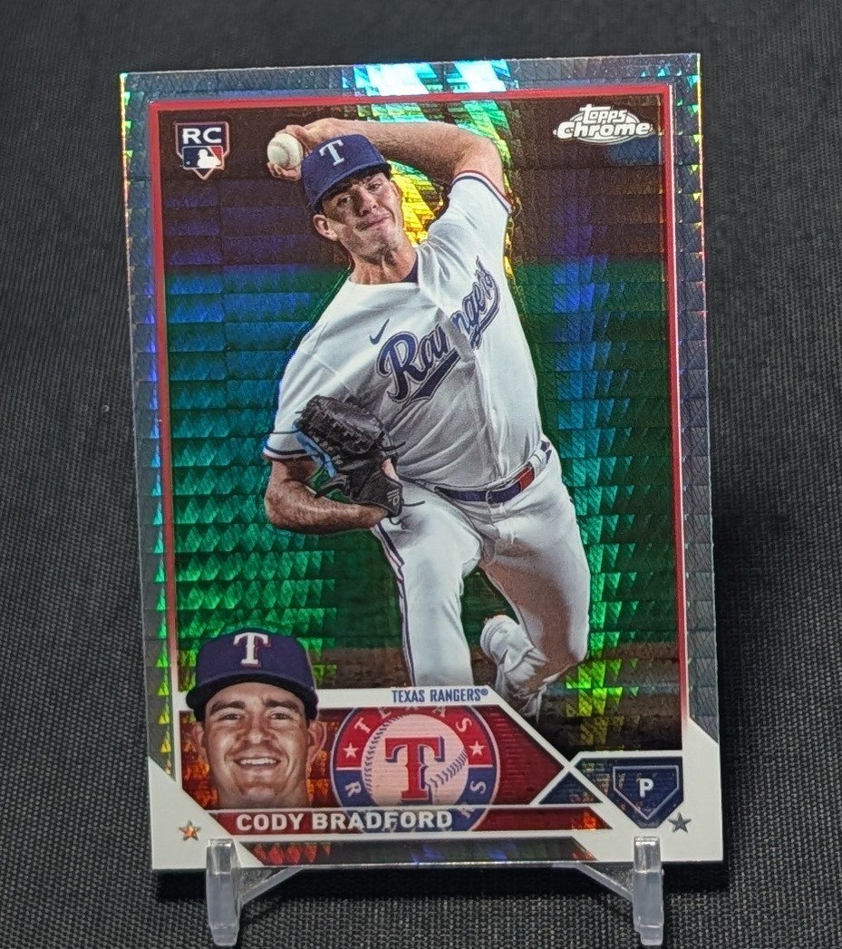 Cody Bradford Prism Refractor Rookie 2023 Topps Chrome Update Card USC11 Rangers