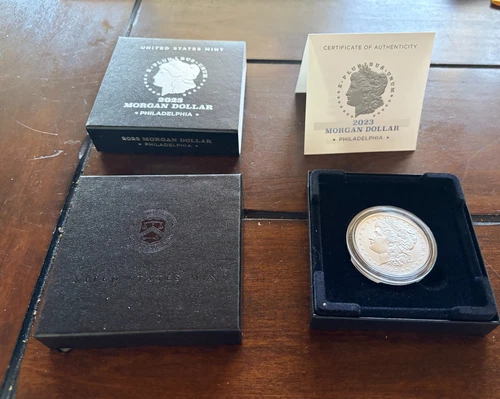 2023-P PROOF MORGAN SILVER DOLLAR COIN w/Box and COA