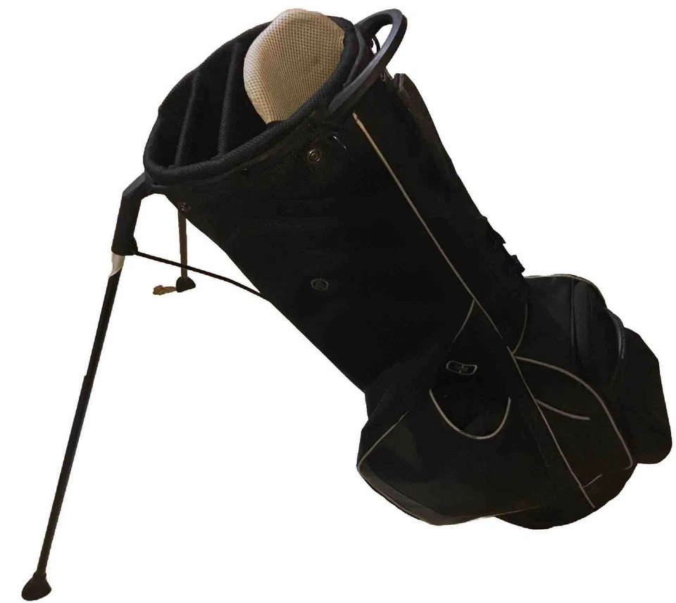 Bolsa de golf de pie OGIO Orbit negra/blanca 9,5" 8 vías superior con cubierta para lluvia Foto 3 de 4