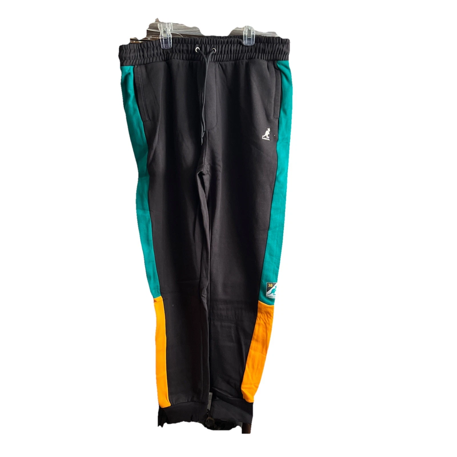NEW Kangol Men's Colorblock Fleece Jogger Sweatpants Raised on the Streets of NY